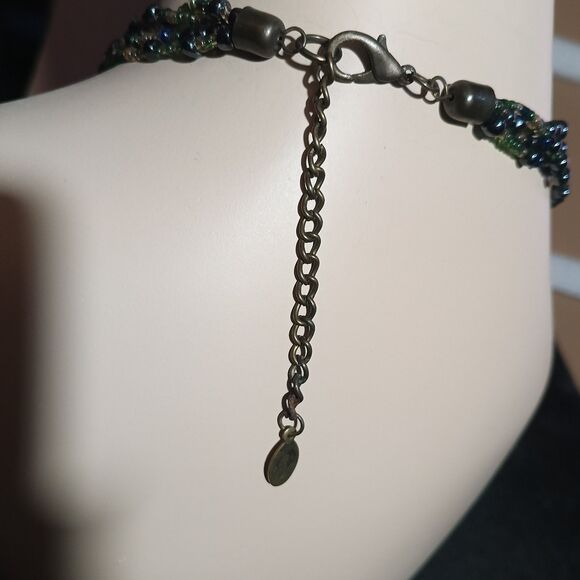 Boho Multistrand Beaded Art Glass Pendant Necklace Statement - Picture 11 of 11